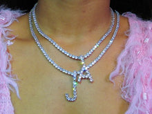 Load image into Gallery viewer, Diamond Tennis Initial Necklace + Pendant