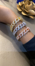 Load image into Gallery viewer, Sparkling CZ Miami Cuban Chain Bracelet (Mini)
